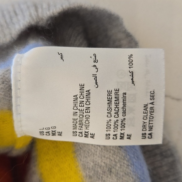 Charter Club Luxury Cashmere Striped Crewneck Sweater Size Large - Picture 8 of 8